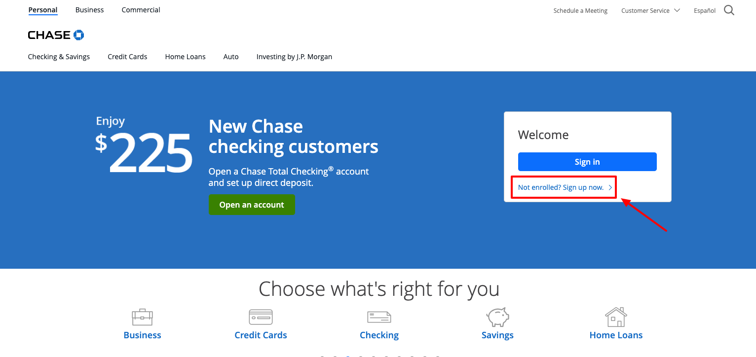 chase create account