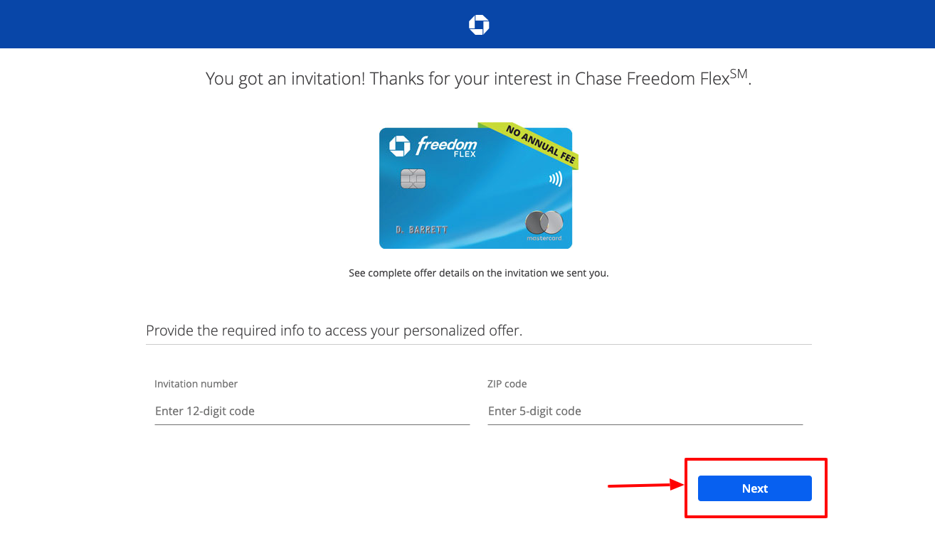 chase freedom credit card application